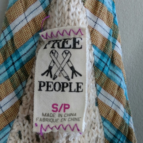 Free People Knit Tank Top Tan Button Down Size S - Picture 3 of 7